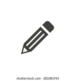 Pencil - vector icon in black on a white background.
