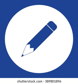 Pencil. Vector icon blue and white
