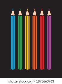 Icono del vector del lápiz. Símbolo de la pluma de color. Señal de escritura, dibujo o esbozo. Logo de Crayon. Silhouette aislada de fondo blanco.