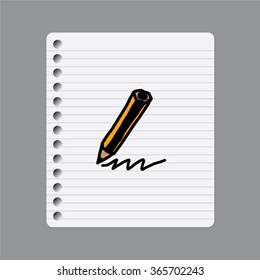 Pencil vector icon doodle hand drawn design