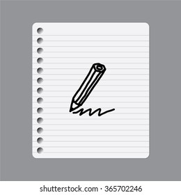 Pencil vector icon doodle hand drawn design