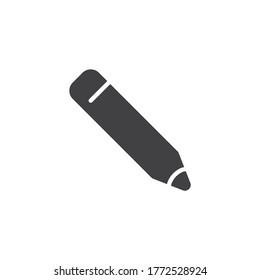 Icono del vector del lápiz. signo plano relleno para concepto móvil y diseño web. Editar, lápiz icono de glifo. Símbolo, ilustración del logotipo. Gráficos vectoriales