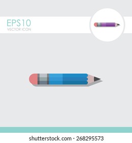 Pencil vector icon. Flat design