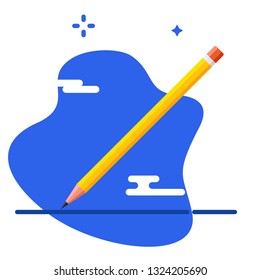 Pencil vector icon in flat style. Pencil vector illustration