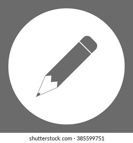 Pencil. Vector icon grey on white 