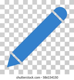 Pencil vector icon. Illustration style is flat iconic cobalt symbol on a transparent background.