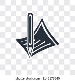 Pencil vector icon isolated on transparent background, Pencil logo concept