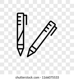 Pencil vector icon isolated on transparent background, Pencil logo concept