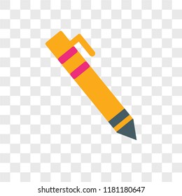 Pencil vector icon isolated on transparent background, Pencil logo concept