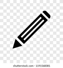 Pencil vector icon isolated on transparent background, Pencil transparency logo concept