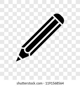 Pencil vector icon isolated on transparent background, Pencil transparency logo concept