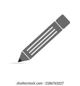 Pencil vector Icon isolated on white. Edit, note, write, drown sign, button. Flat style element for graphic and web design, logo, mobile app, website, social media, UI