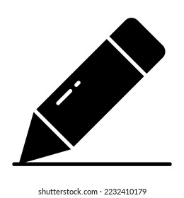 Bleistift-Vektorsymbol einzeln auf weißem Hintergrund
