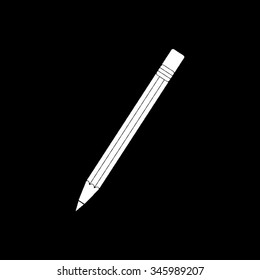 pencil vector icon isolated on black