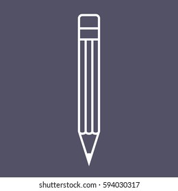 pencil vector icon on dark blue background