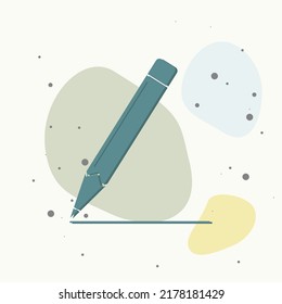 Pencil vector icon on multicolored background. Layers grouped for easy editing illustration. For your design.