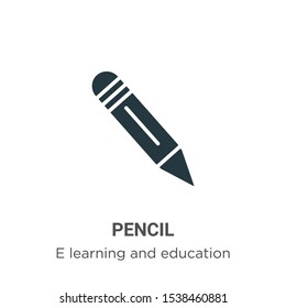 Pencil vector icon on white background. Flat vector pencil icon symbol sign from modern e learning and education collection for mobile concept and web apps design.