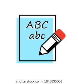 Pencil vector icon on white background  