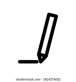 pencil vector icon outline style illustration on white background
