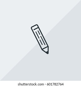 Pencil Vector Icon, The outlined symbol of pencil on white background. Simple, modern flat vector illustration for mobile app, website or desktop app  