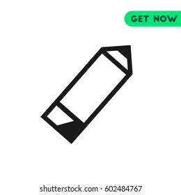 Pencil Vector Icon, The outlined symbol of pencil on white background. Simple, modern flat vector illustration for mobile app, website or desktop app  