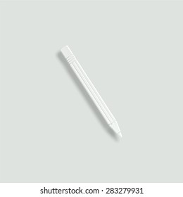 pencil vector icon - paper illustration