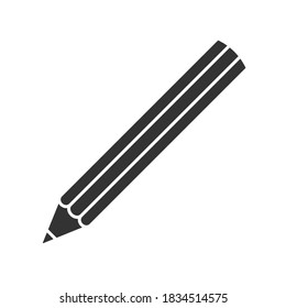 Pencil vector icon. Pen symbol. Write, draw or sketch sign. Crayon logo. Silhouette isolated on white background.