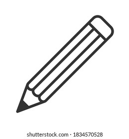 Pencil vector icon. Pen symbol. Write, draw or sketch sign. Crayon logo. Silhouette isolated on white background.