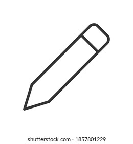 Pencil vector icon. Pen symbol. Write, draw or sketch sign. Crayon logo. Silhouette isolated on white background.