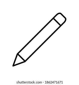Pencil vector icon. Pen symbol. Write, draw or sketch sign. Crayon logo. Silhouette isolated on white background.