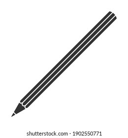 Pencil vector icon. Pen symbol. Write, draw or sketch sign. Crayon logo. Silhouette isolated on white background.