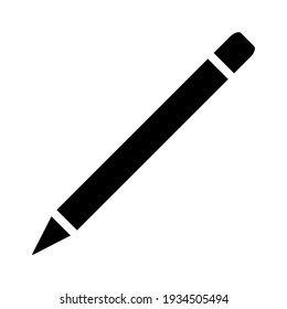 Bleistift-Vektorsymbol. Stiftsymbol. Zeichen schreiben, zeichnen oder skizzieren. Crayon Logo. Silhouette einzeln auf weißem Hintergrund.