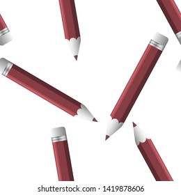Pencil vector icon  seamless pattern on a white background.