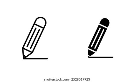 Pencil vector icon set in black and white color.