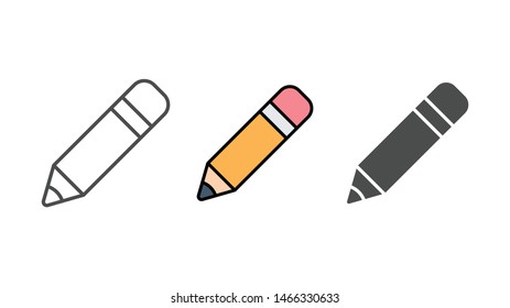 Pencil vector icon sign symbol