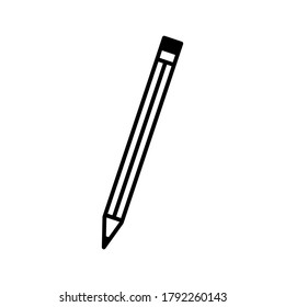 Pencil Vector Icon Simple Pencil Outline Stock Vector (Royalty Free ...