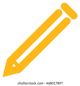 Pencil vector icon. Style is outline flat icon symbol, yellow color, white background.
