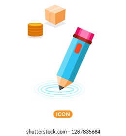 Pencil Vector Icon. Symbol of Graphic