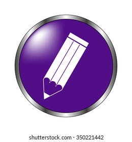 pencil - vector icon; violet button