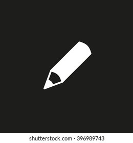 Pencil   vector icon. White illustration isolated on black background for graphic and web design.