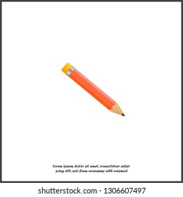 Pencil vector icon. Pencil for your design on white isolated background. Layers grouped for easy editing illustration. For your design.