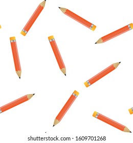 Pencil vector icon. Pencil for your design seamless pattern on a white background.