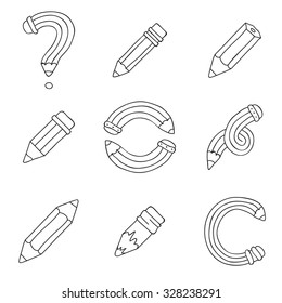 Pencil. Vector icons, hand-drawn.