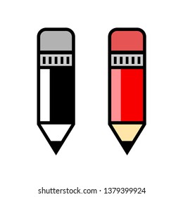 Pencil vector icons on white background