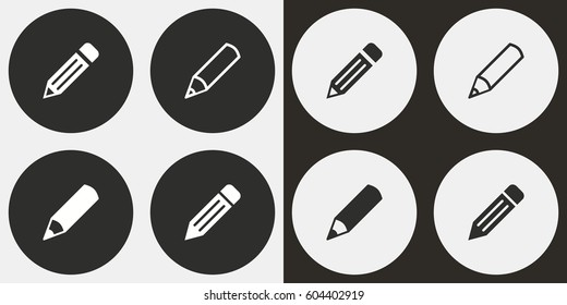 Pencil vector icons set. Illustration isolated for graphic and web design.