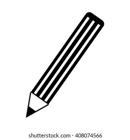 Pencil vector icon.Simple pencil.Black pencil with white edges.Flat icon.