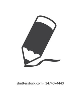 Pencil vector illustration with black and white design suitable for icon or logo. Pencil illustration isolated on white background with simple design 