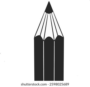 A pencil vector illustration in black and white.