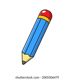 Pencil vector illustration with cartoon style isolated on white background