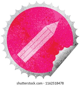 pencil vector illustration circular peeling sticker
